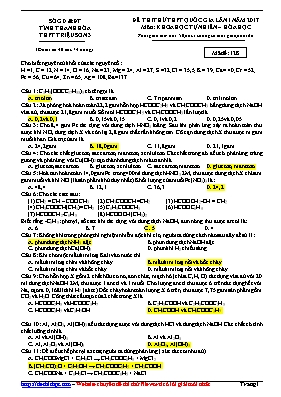 Đề thi thử Trung học phổ thông Quốc gia lần 1 môn Hóa học năm 2017 - Mã đề 128 - Trường THPT Triệu Sơn 3 (Có đáp án)